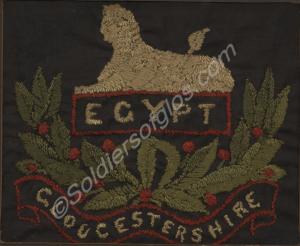 Framed embroidered Gloucestershire Regiment front