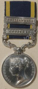 Punjab Medal with clasps for Goojerat and Chilianw