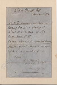 Invitation letter to a 'Smoking Concert'. "A" and