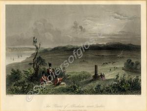 Coloured print of the Plains of Abraham, near Queb
