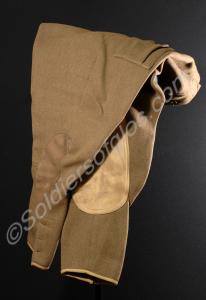 Khaki breeches.