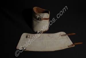 Pair of British Army white anklet gaiters. The Glo