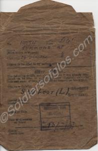 Ambulance shipping label 1916. 14774 Private Arthu