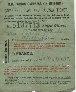 Combined Leave and railway Ticket No. D 197713 thi