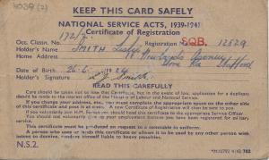 Certificate of Registration for National Service.