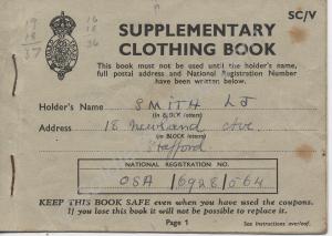 Supplementary clothing book.  14327853 Sergeant Le