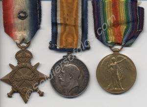 Group of three medals; 1914 Star with 'Mons' clasp