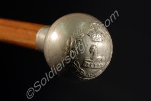 Regimental cane- round knob with regimental crest