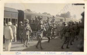 Lieutenant-Colonel A.F. Chapman arrives at Mhow St