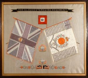 Silk embroidered colours of 2nd Battalion, The Glo
