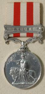Indian Mutiny Medal with clasp for Delhi. Awarded