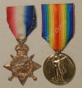 Group of two medals; 1914-15 Star, Allied Victory
