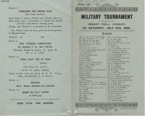 Programme for Military Tournament at Dursley (outs