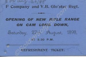 Refreshment Ticket. Opening of New Rifle Range on