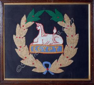 Embroidery of Gloucestershire Regiment badge. c. 1