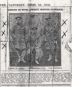 Photocopy of newspaper cutting, 1916. Shows Sergea