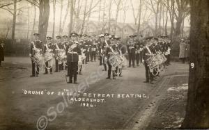 ""Drums" of 28th Regt. Retreat Beating, Aldershot,