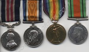 Group of four medals; Military Medal, British War
