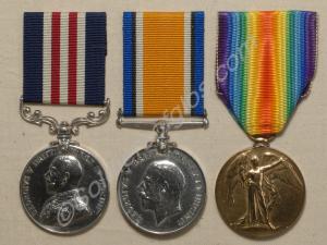 Group of three medals; Military Medal, British War