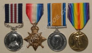 Group of four medals; Military Medal, 1914-15 Star