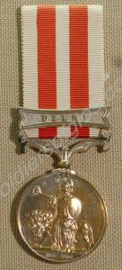 Indian Mutiny Medal. Awarded to W.G. Wilson of the