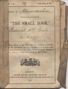 "Small Book" belonging to 6267 Private Frederick W