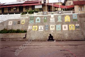 Display of Regimental badges at Newcastle Camp, Ja
