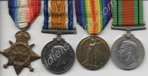 Group of four medals; 1914-15 Star, British War Me