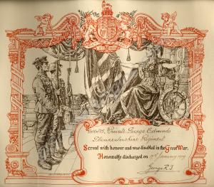 Honourable Discharge Scroll. 240425 Private George