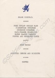 Menu card from an Anniversary Dinner celebrated by