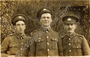 Three Gloucestershire Regiment soldiers. c. 1915