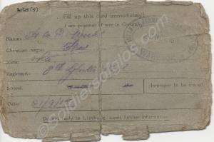"I am a prisoner of war in Germany". Notification