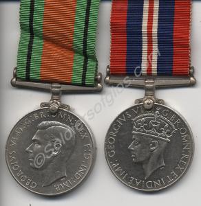 Group of two medals; 1939-1945 War Medal and Defen