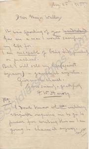 Handwritten note from 2731 Lance Corporal F.W. Har
