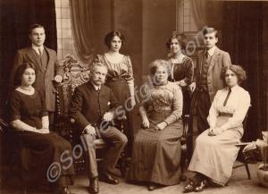 The Simmons family, c.1910. Standing on left is To