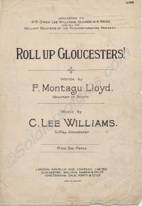 Sheet music of 'Roll Up Gloucesters' on double foo