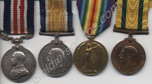 Group of four medals; Military Medal, British War
