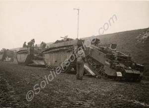 Universal Carriers of 56th Brigade exiting Buffalo