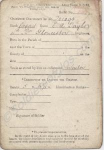 Documents of 201095 Corporal Ernest Archibald Tayl