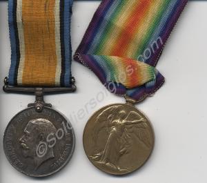 Group of two medals; British War Medal, Allied Vic