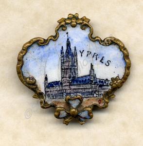 Enamelled brooch with Ypres design. Pin broken.