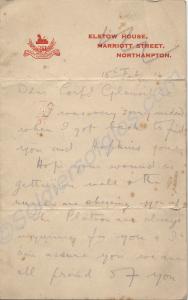 Letter to 1640 Corporal Herbert James Glanville. 1