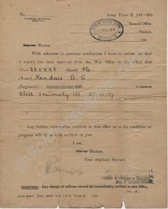 Medical Report. 21st October 1917.  3188/265826 Pr