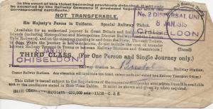 Railway ticket. January 1919.  3188/265826 Private