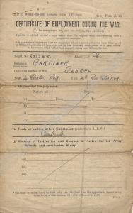 Certificate of Employment during the War.  203348