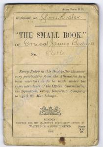 Soldiers' Small Book. 8616 Private Ernest James Be