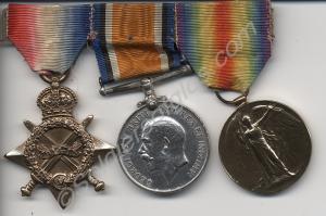 Group of three medals; 1914-1915 Star, British War