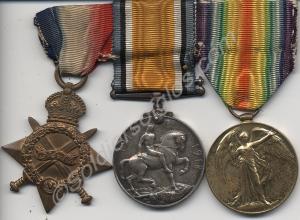Group of three medals; 1914-1915 Star, British War
