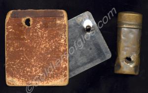 Metal Shaving Mirror and shaving soap container wi