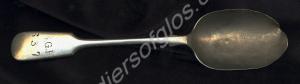 One Table spoon (W.D.20). S.G.R. 637, Battered and